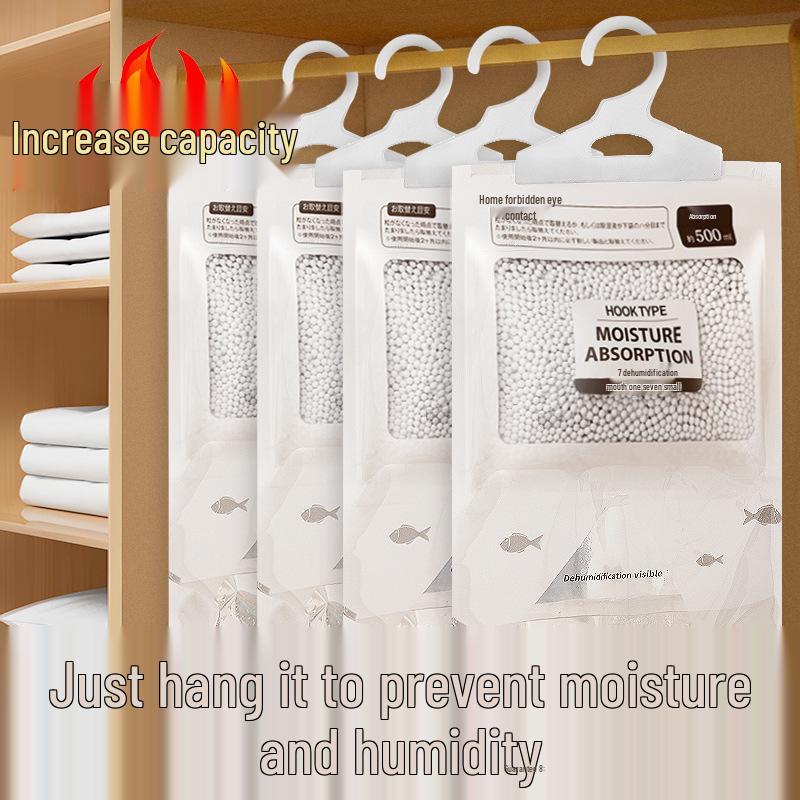 Large Capacity Moisture Absorbing Dehumidifier Bag for Wardrobe and Dormitory - Mildewproof, Moistureproof, Hangable, Water Collection Artifact.