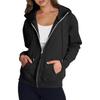 Cool Zippered Solid Color Heading Women Posted Sweatshirt Long Sleeve Casual Fashion