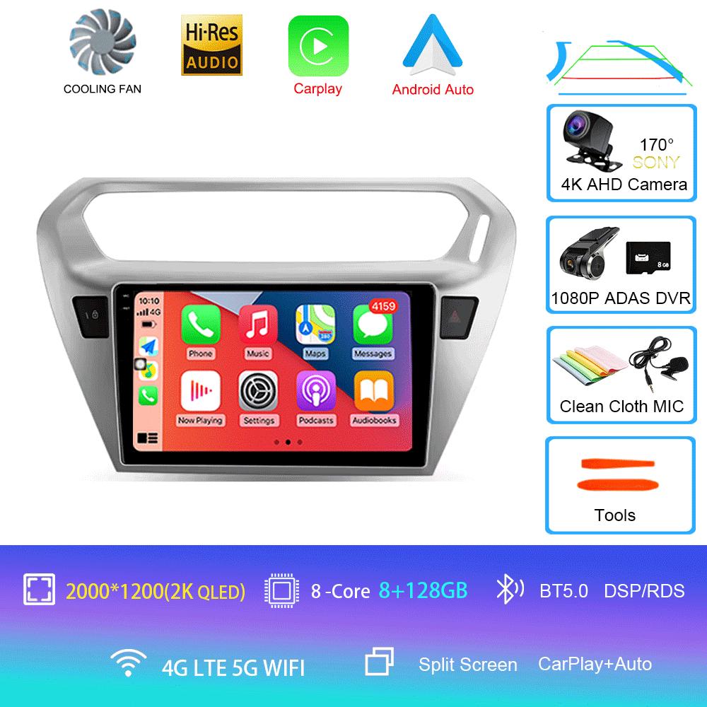 Car Radio Android 14 For Peugeot 301 Citroen Elysee 2013 2014 2015 2016 2017 2018 Multimedia Player Stereo Carplay 2din Audio BT