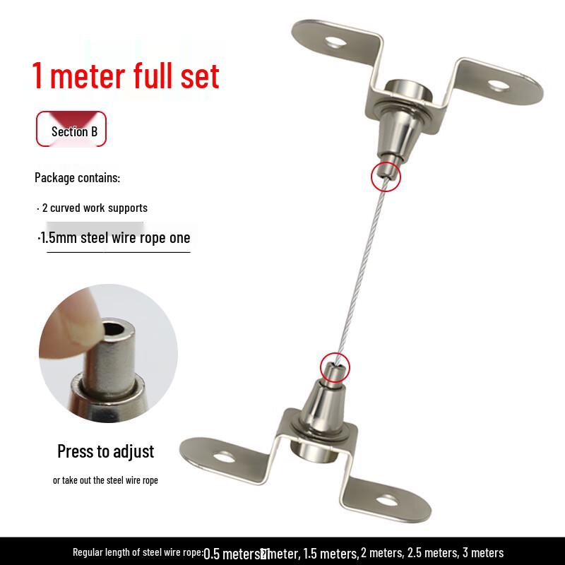 

Adjustable Outdoor Steel Wire Rope Hanger 5-Pack