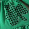 Toddler Girl St. Patrick's Day Green Dress Set with Printed Trousers & Shamrock Headband