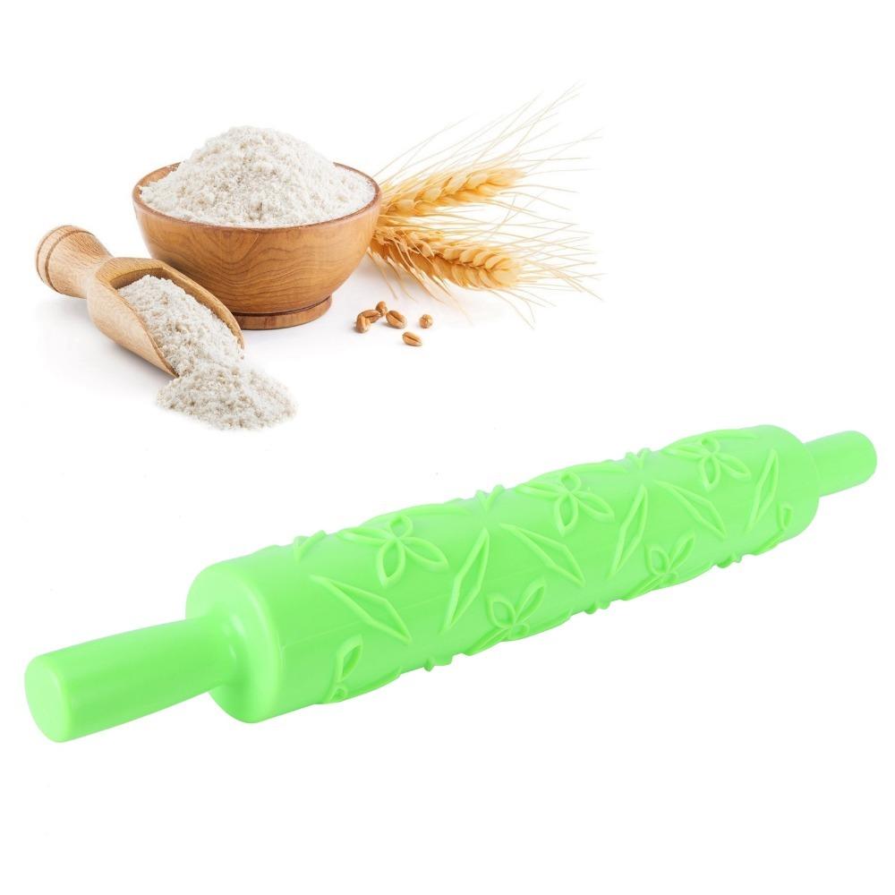 3D Pattern Embossing Rolling Pin PP Dough Roller Reusable Pattern Rolling Pin  Bakery DIY