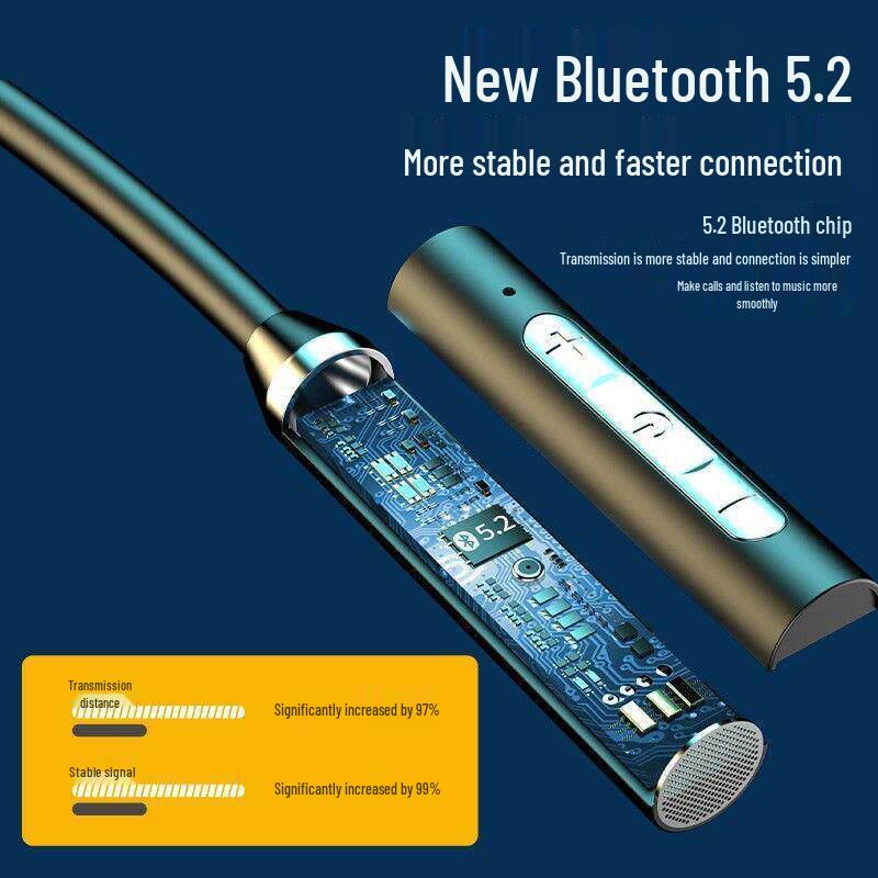 Ultra-long Battery Life Wireless Bluetooth Sports Earphones, Neck-hanging Design, Compatible with Apple, Vivo, Oppo, Android Devices