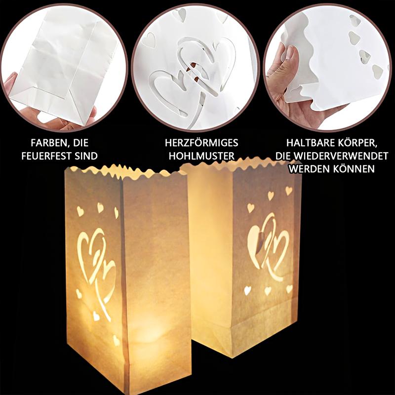 10pcs Hollow Out Halloween Fire-Retardant Candle Bags Parties White Exquisite Multiple Options Available