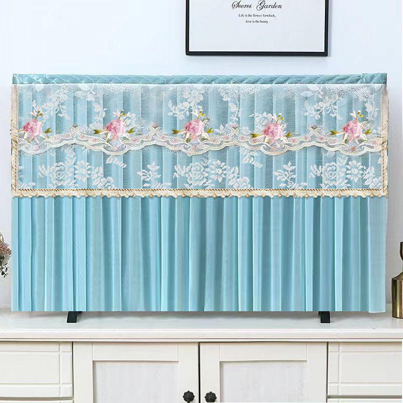 Universal Chinese Style Dustproof TV Cover - Full Wrap, Boot Up Without Removal, 55-75 Inch Compatibility