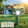 Solar Ultraschall Tierabwehr für Außenbereich, Wasserdichte Katzenabwehr für Gärten UK mit Bewegungssensor & Blitzlicht, USB-Aufladung, Hält Katze Hund Fuchs S