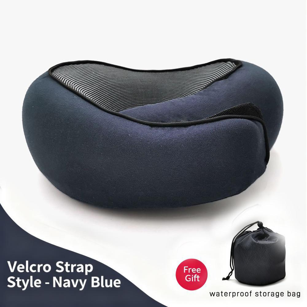 U-förmiges Memory-Schaum-Kissen, faltbares Nackenkissen für Reisen, Flugreisen, Nickerchen, Halswirbel-Stützkissen