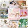 84 Inches Disposable Tablecloth Oil-proof Reusable Round Tablecloth Wrinkle-Free Waterproof Gingham Tablecloth Family Gathering