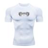 Men's Compression Fitness Workout T-shirt, Gothic Spiky Dark Style Print Quick Dry Breathable Athletic Top for Gym Running Training Sport Wear