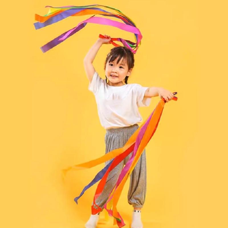 12 Nastri per Ginnastica Ritmica, Nastri Danzanti per Palestra, Allenamento, Circo, Danza, Twirling, Nastri Danzanti Colorati