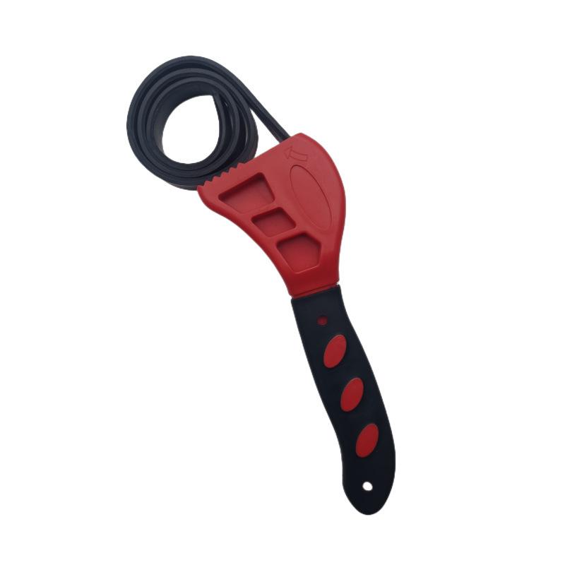 Multifunctional Belt Wrench Adjustable Rubber Strap Jar Wrench Tool Opener Wrench Cartridge Pipe Wre Filter Oil Disassembly 6in красный