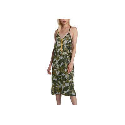 Sports Lifestyle Serie Camouflage Bequem Atmungsaktiv V-Ausschnitt Cami Kleid Damenkleider Grün 932368-072