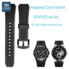 Silicone Rubber Sports Watch Strap For Casio 5119 Edifice EF-552 Watchband EF-552D-1A Men's Bracelet Stainless Buckle Black 20mm