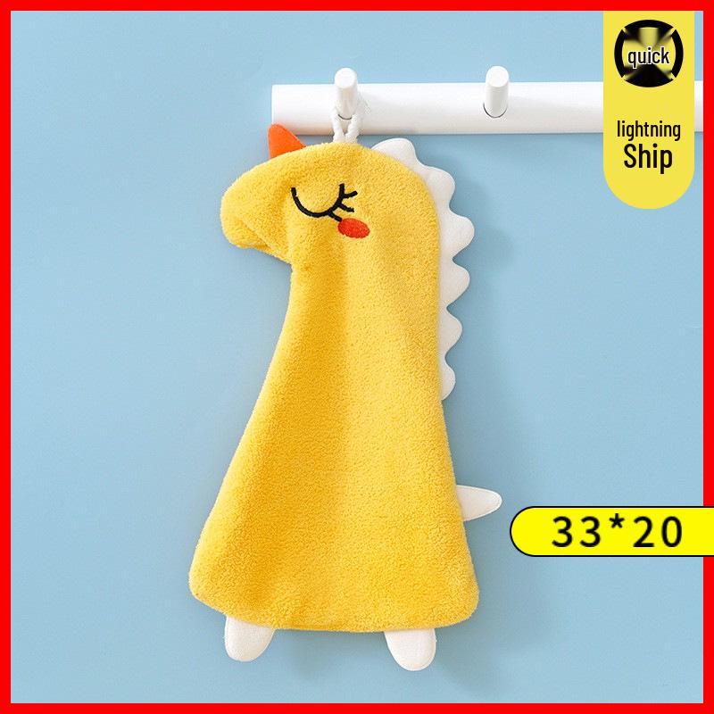 Coral Fleece Goose Hand Towel - Absorbent & Cute for Kids' Bathroom or Kitchen