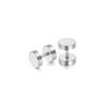 Stainless Steel Barbell Stud Earrings - Round Disc Hip Hop Style for Men