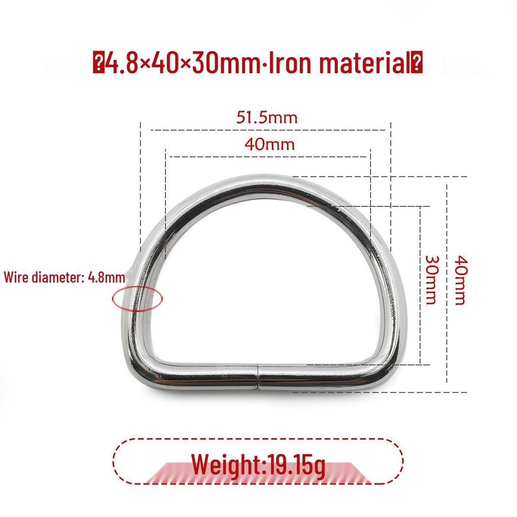 Iron Silver D-Ring Buckle for Handbag & Backpack Accessories