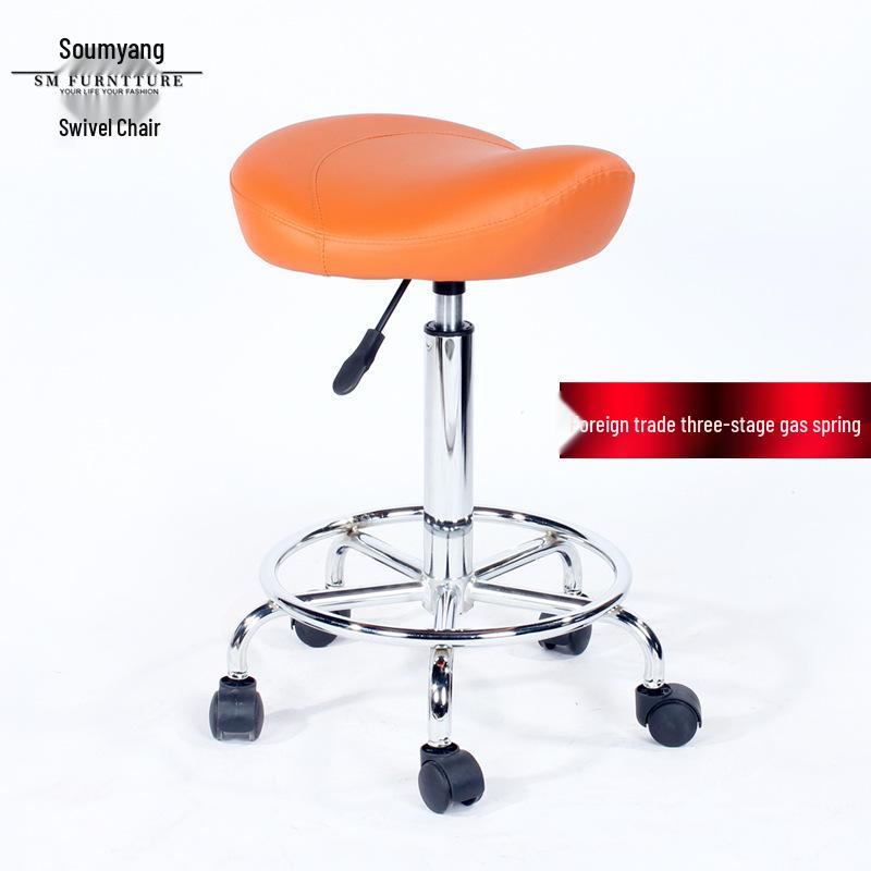 Banco Giratório de Sela com Encosto - Cadeira Minimalista para Uso em Salão, Laboratório ou Barbearia