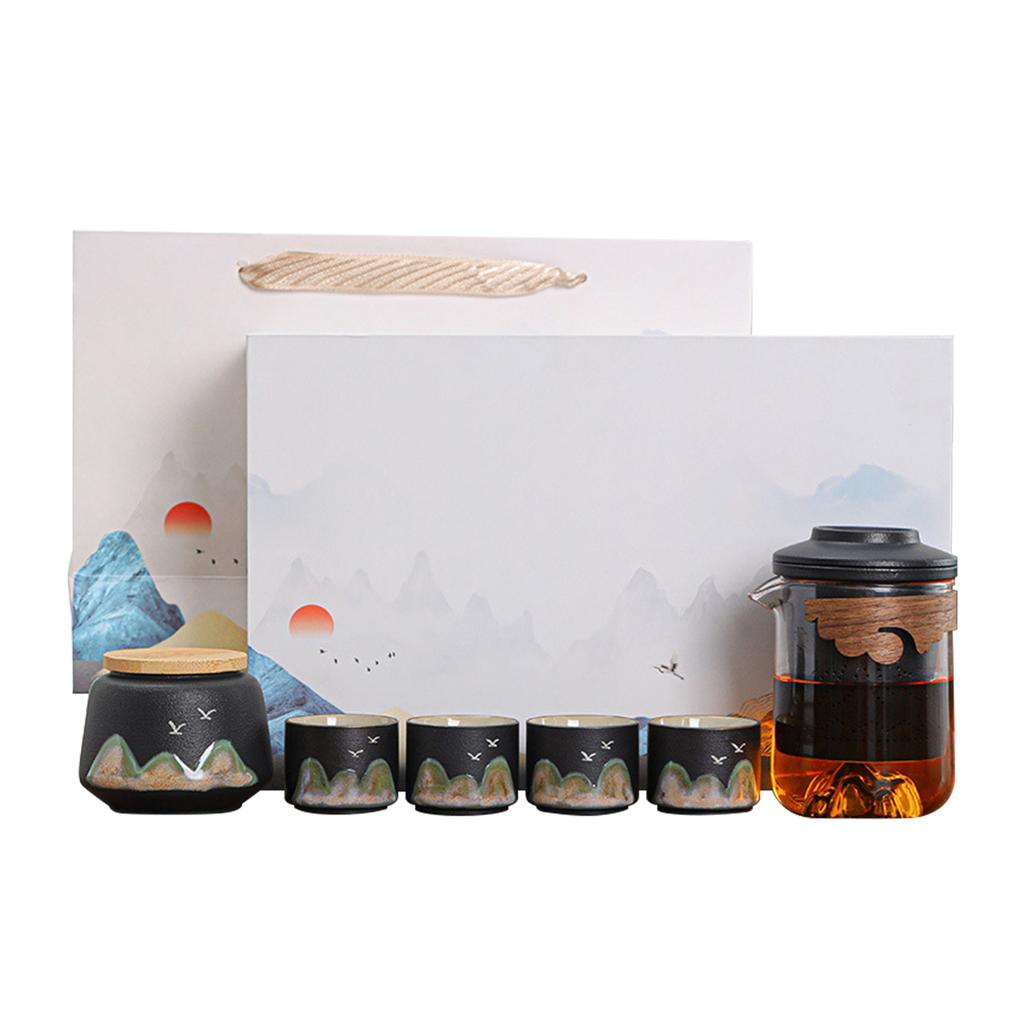 Tragbares Teeservice Geschenk für Jahrestagung Vintage Keramikkunst Für Teeliebhaber Anspruchsvolles Geschäftsreise