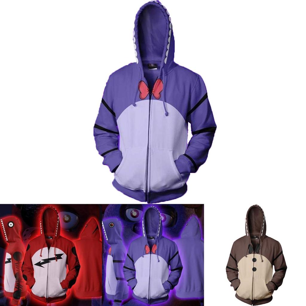 Prémiová mikina s kapucí Five Nights At Freddy's Fnaf Cosplay kostým s živým vzorem