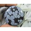 50Cts. Natural Snowflake Obsidian Loose Gemstone Round Cabochon 34X34X04MM SK-2820