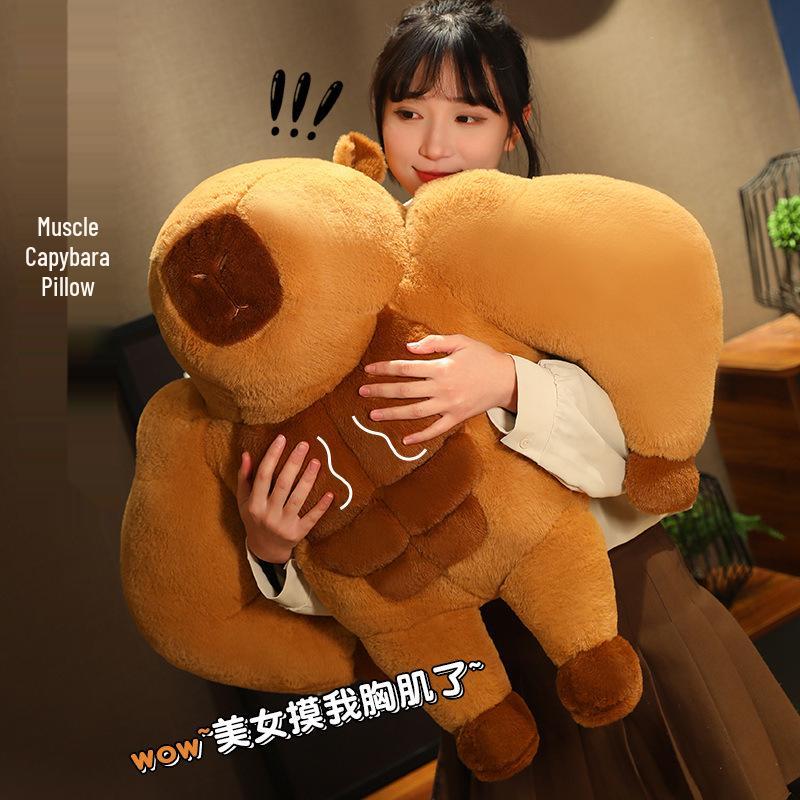 Internet Celebrity Muscular Capybara Plush Doll – Cute Ugly Pillow Gift