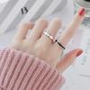 Stylish Black & White Cold Style Titanium Steel Ring - European & American Trendy Women's Accessory