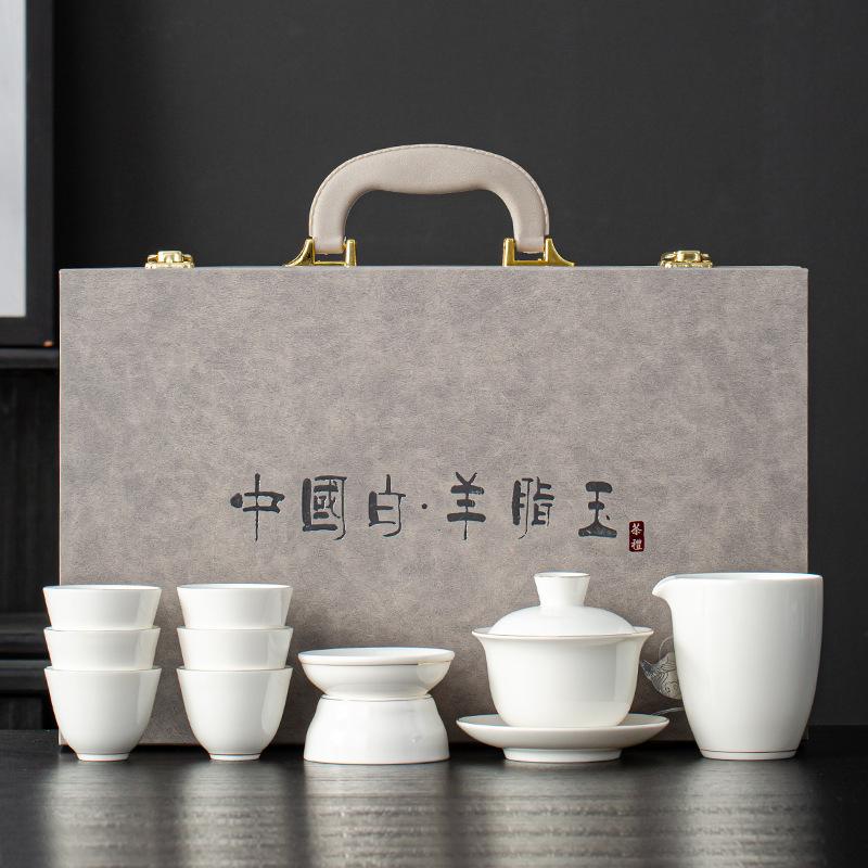 Blue And White Ru Kiln Anti-Scalding Light Luxury Tea Set, Commercial Gift Set, Tea Set, Gift Print