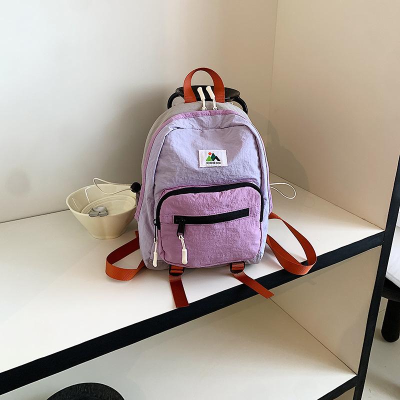 Schoolbag Kindergarten Elementary School Bag Korean Edition Fashion Contrast Color Boys and Girls Backpack Lightweight Travel Children's Backpack