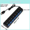 7 Port Usb Hub 20 Power Adapter Cable Splitter With Power Onoff High Speed Usb Micro Hub