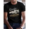 European Sizes Big & Tall Men's Summer T-Shirt - Grandpa & Grandson Bond Graphic, Casual Short Sleeve Tee, Breathable Polyester, Machine Washable