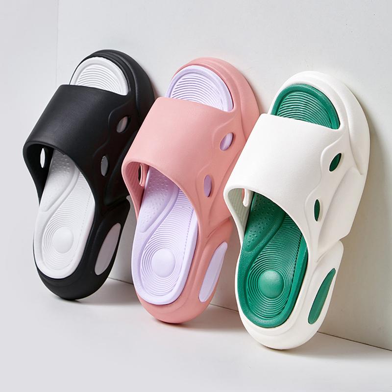 New Unisex Thick Platform Slippers Women 2024 Summer Mixed Color Non Slip Slides Woman Outdoor Beach Flip Flops Couple Shoes 45