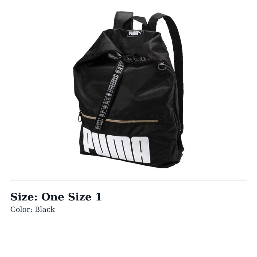 PUMA Fabric Handheld Backpack Regular Womens Black 075410-01 One Size 1