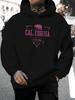 New Fashionable and Personalized California Letter Print Casual Hoodie with Fashionable Drawstring Hoodie for Autumn and Winter