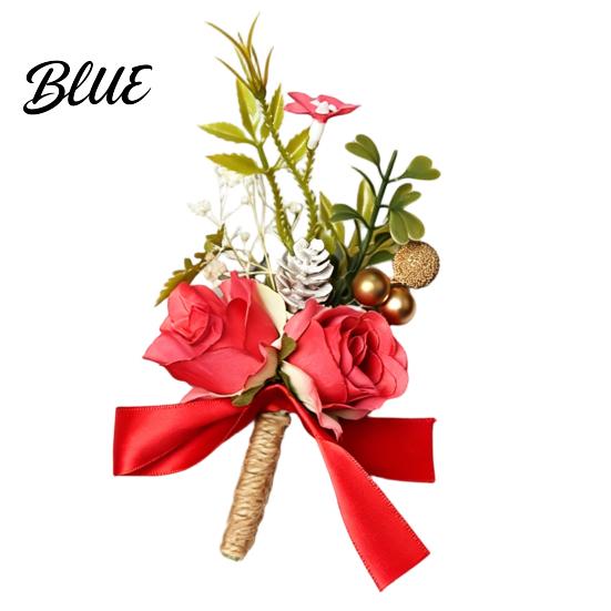 Long-lasting Color Corsage Men Suit Artificial Flower Wristlet Band Reusable