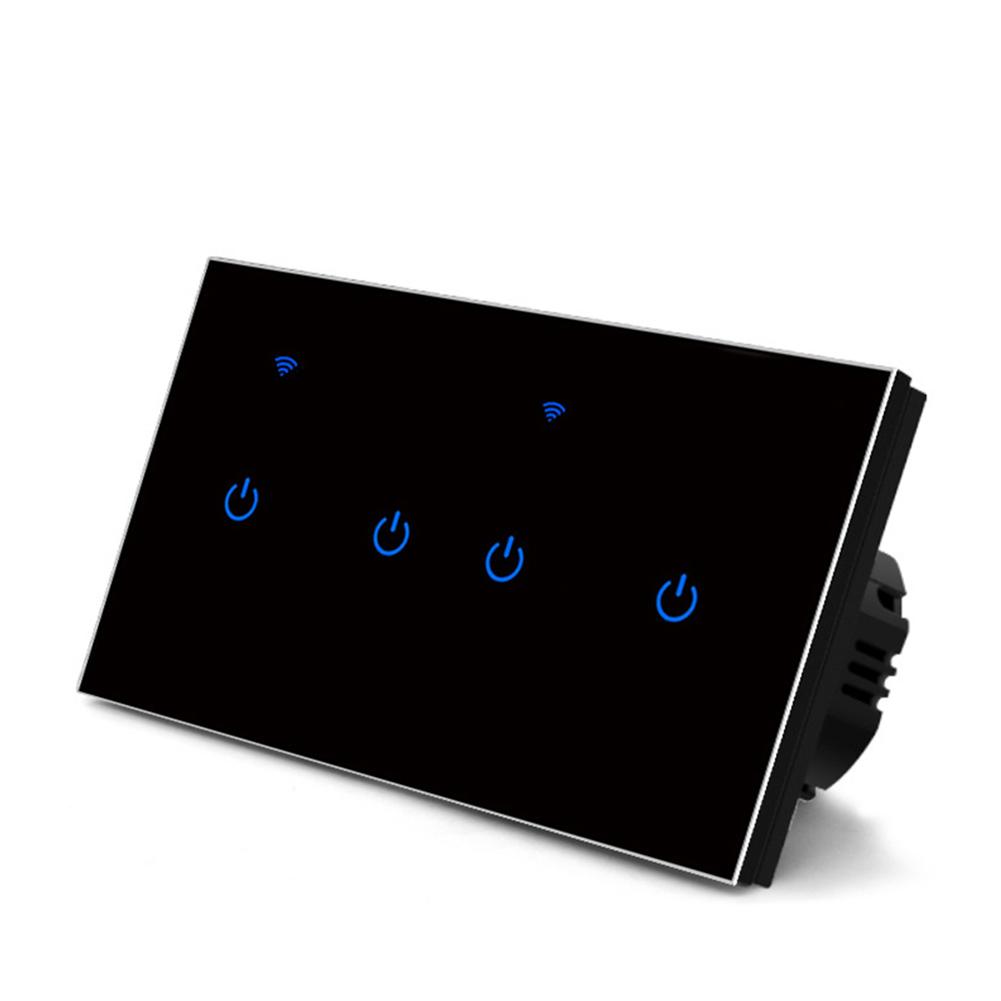 146*86*35mm Touch Control Switch Energy-saving Voice Control Switch Tempered Glass Panel PC Plastic UL94V0 Shell