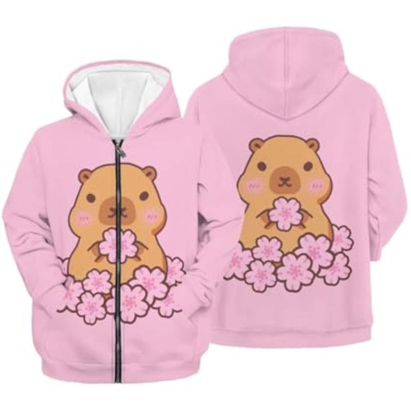 Women'S Zip Up Hoodie 3D Printed Hooded Sweatshirt Hoody Coat with Pocket