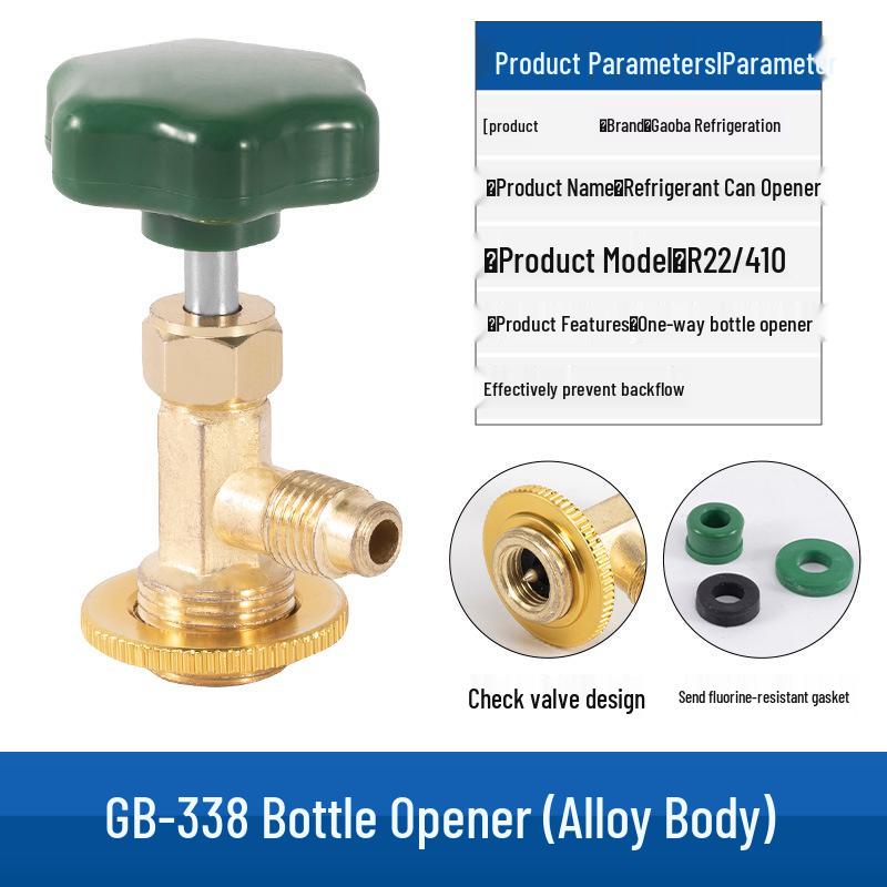 Car AC Refrigerant Refill Adapter Valve for R134a - Adjustable High/Low Pressure