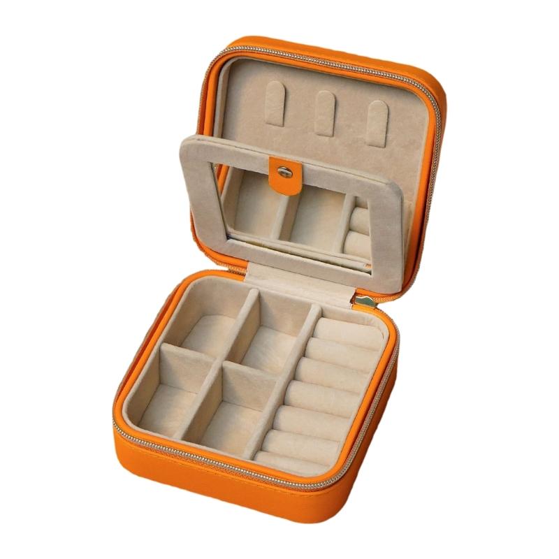 Portable PU Jewelry Organiser Box With Soft Lining And Multi Layer Compartments For Travel Accessory Storage Container