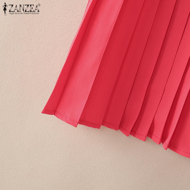 ZANZEA Women Turn Down Collar Summer Casual Short Sleeve Blouse