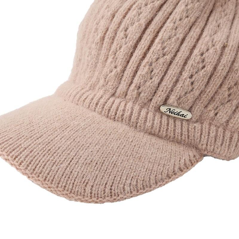 Hat Women's Fleece Thickened Knitted Cap Autumn and Winter Outdoor Fashion Windproof Warm Hat