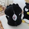 Cartoon Cool Black Penguin Plush Toy With Ultra Soft Short Fur For Kids And Teens