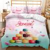 Quality  Cotton Bedding Set Winter Duvet Cover Sets Reactive Printing Small Fresh Food Doughnut Bedding Sets