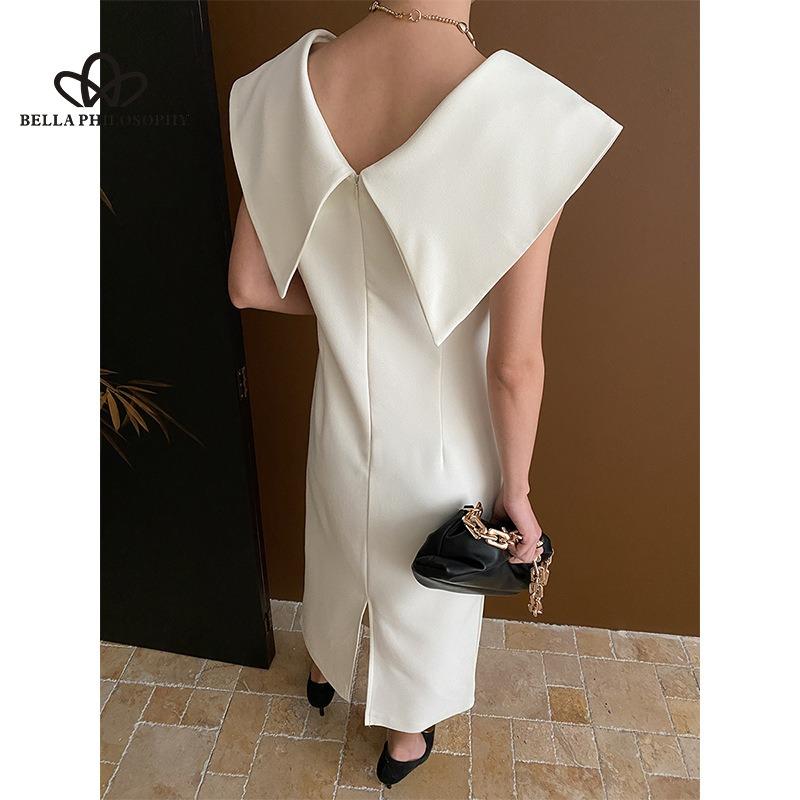 Designový styl Francouzské špičaté sako Rozparek v pase Dlouhé šaty Ležérní styl Šaty Dámské šaty