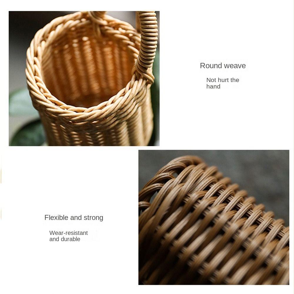 Durable Woven Storage Basket Portable Multifunctional Flower Plant Pot Convenient Breathable Wall Hanging Basket Living Room