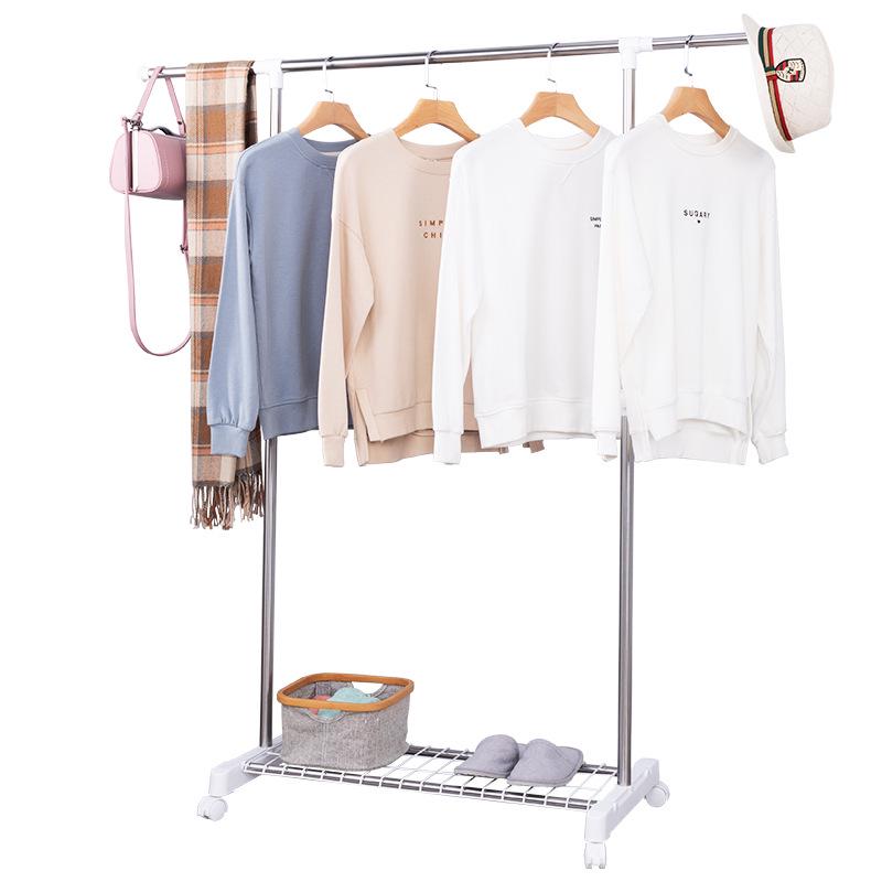 Compact Stainless Steel Clothes Drying Rack - Floor Standing Single Pole Hanger for Balcony