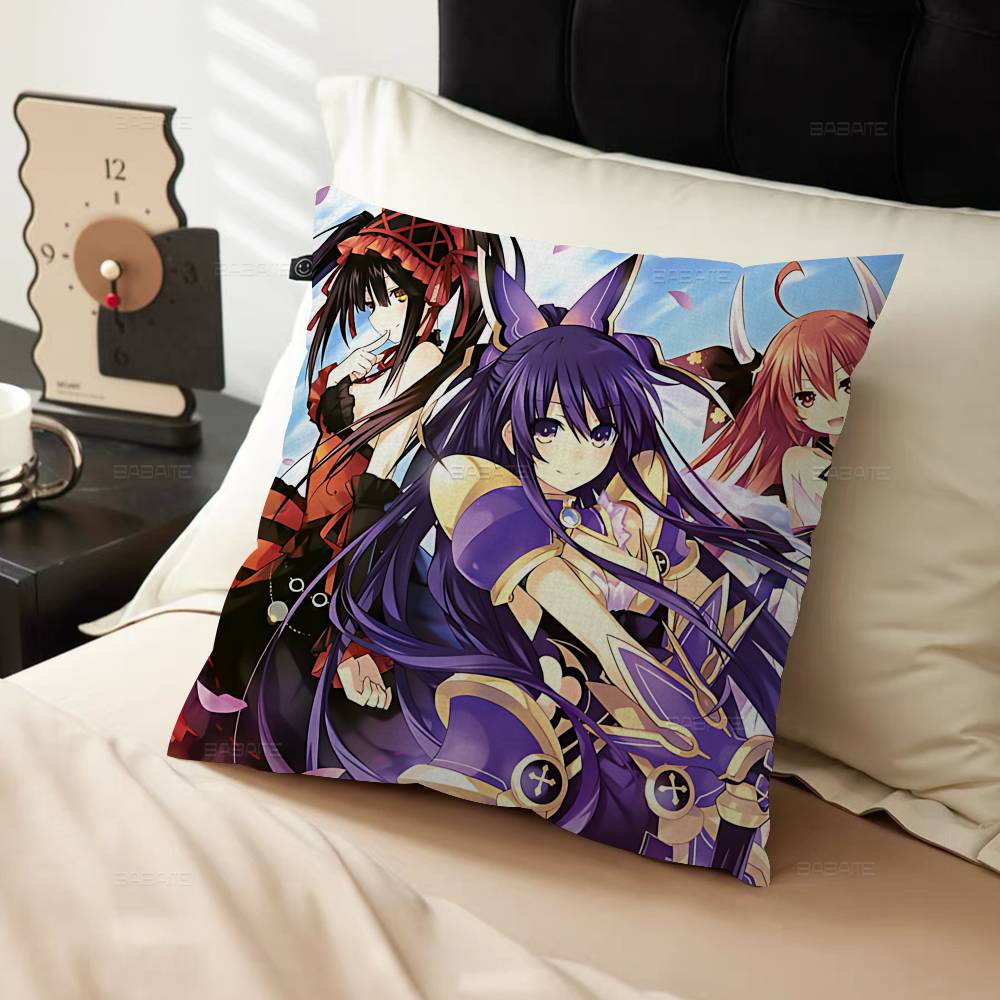 Date A Live Cartoon Cushion Cover Inches Farmhouse Decor Home Throw Pillow Covers For Couch Decorations