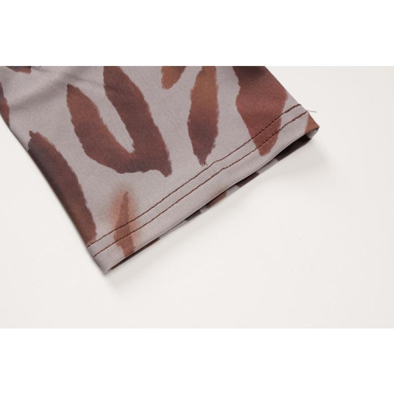 Leopard Print Halter Long Sleeve Dress Spring Women's Sexy Spice Short Dress