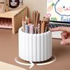 1pc 360° Rotating Desk Organizer,Plastic Pencil Holder, Multi-Functional Office Supplies Storage for Makeup Brushes and Lipsticks, Home and School Use