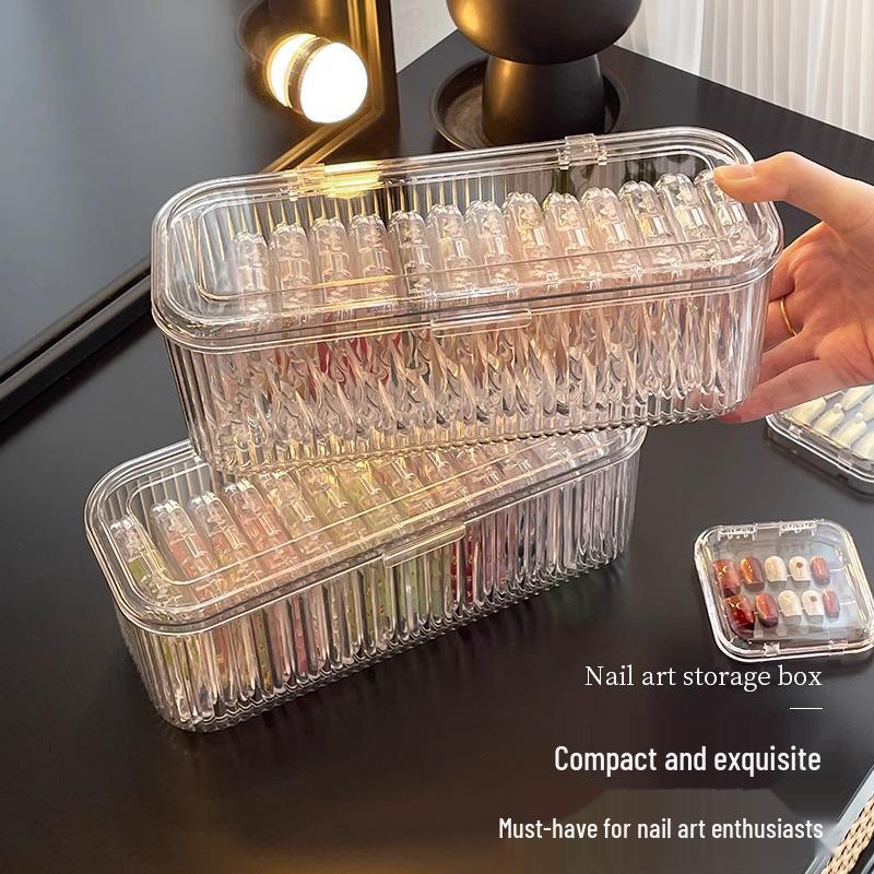 Transparente Acryl-Nagellagerbox mit Deckel - Staubdichter Nailart-Organizer