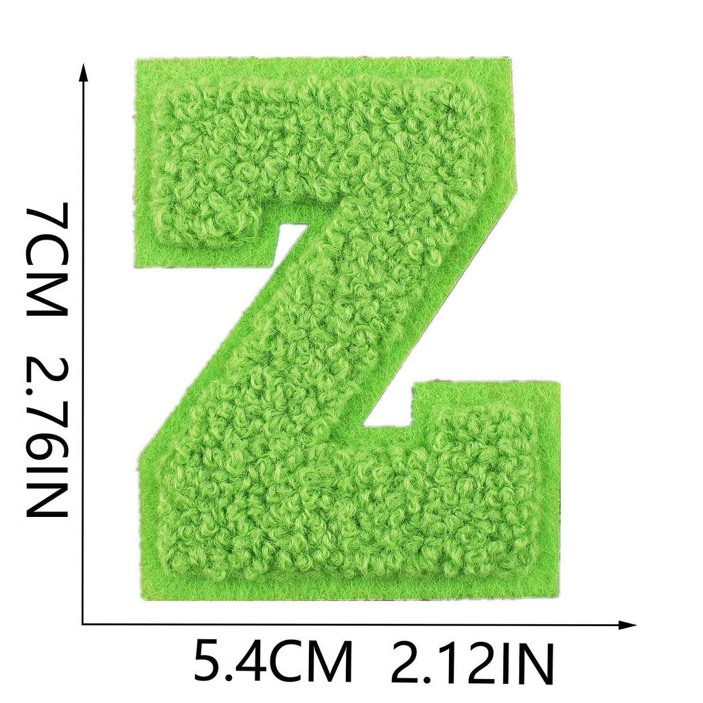 Xiao Tian Colorful 7cm Chenille A-Z Alphabet Embroidered Cloth Patch for Bags